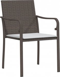 vidaXL 5-cz. zestaw mebli ogrodowych z poduszkami, polirattan i stal 5