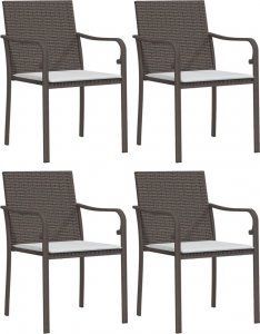 vidaXL 5-cz. zestaw mebli ogrodowych z poduszkami, polirattan i stal 4