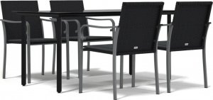 vidaXL 5-cz. zestaw mebli ogrodowych z poduszkami, polirattan i stal 2