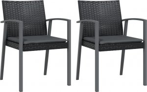 vidaXL 3-cz. zestaw mebli ogrodowych z poduszkami, polirattan i stal 4