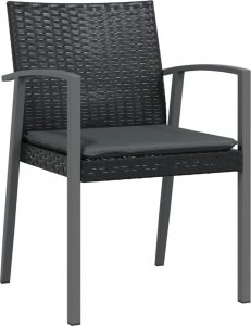 vidaXL 3-cz. zestaw mebli ogrodowych z poduszkami, polirattan i stal 5