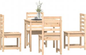 vidaXL 5-częściowy zestaw mebli ogrodowych, lite drewno sosnowe 4