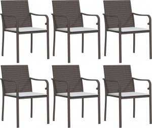 vidaXL 7-cz. zestaw mebli ogrodowych z poduszkami, polirattan i stal 4