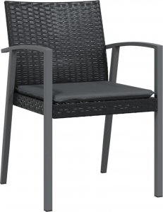 vidaXL 5-cz. zestaw mebli ogrodowych z poduszkami, polirattan i stal 5