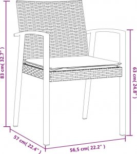 vidaXL 5-cz. zestaw mebli ogrodowych z poduszkami, polirattan i stal 10