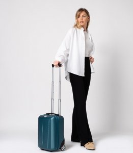 Puccini Mała kabinowa walizka PUCCINI PARIS ABS03D 5A Zielona 6