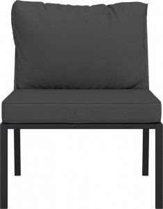 vidaXL Krzesła ogrodowe z szarymi poduszkami, 2 szt, 60x74x79 cm, stal 4