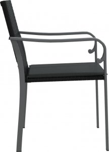 vidaXL Krzesła ogrodowe z poduszkami, 6 szt., czarne, 56x59x84 cm 5