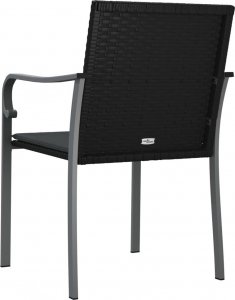 vidaXL Krzesła ogrodowe z poduszkami, 6 szt., czarne, 56x59x84 cm 6