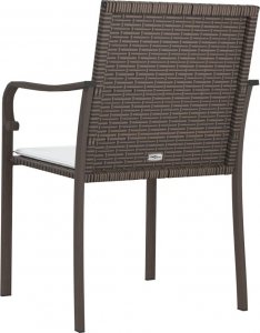 vidaXL Krzesła ogrodowe z poduszkami, 6 szt., brązowe, 56x59x84 cm 6