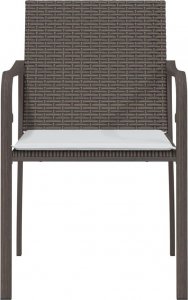 vidaXL Krzesła ogrodowe z poduszkami, 4 szt., brązowe, 56x59x84 cm 4