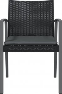 vidaXL Krzesła ogrodowe z poduszkami, 4 szt., czarne, 56,5x57x83 cm 4