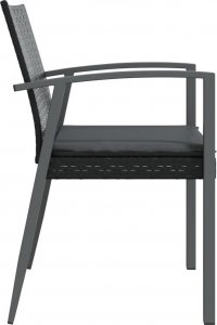 vidaXL Krzesła ogrodowe z poduszkami, 4 szt., czarne, 56,5x57x83 cm 5