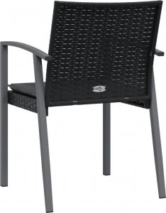 vidaXL Krzesła ogrodowe z poduszkami, 4 szt., czarne, 56,5x57x83 cm 6