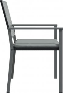 vidaXL Krzesła ogrodowe z poduszkami, 6 szt., czarne, 54x62,5x89 cm 5