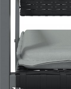 vidaXL Krzesła ogrodowe z poduszkami, 6 szt., czarne, 54x62,5x89 cm 7