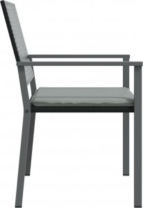 vidaXL Krzesła ogrodowe z poduszkami, 4 szt., czarne, 54x62,5x89 cm 5