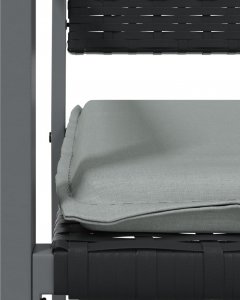 vidaXL Krzesła ogrodowe z poduszkami, 4 szt., czarne, 54x62,5x89 cm 7