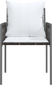 vidaXL Krzesła ogrodowe z poduszkami, 6 szt., brązowe, 54x61x83 cm 4