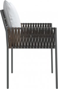 vidaXL Krzesła ogrodowe z poduszkami, 6 szt., brązowe, 54x61x83 cm 5