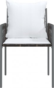 vidaXL Krzesła ogrodowe z poduszkami, 4 szt., brązowe, 54x61x83 cm 4