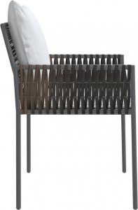 vidaXL Krzesła ogrodowe z poduszkami, 4 szt., brązowe, 54x61x83 cm 5