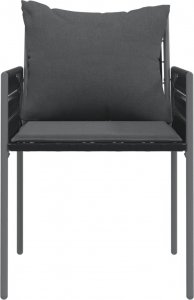 vidaXL Krzesła ogrodowe z poduszkami, 4 szt., czarne, 54x61x83 cm 4