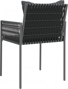 vidaXL Krzesła ogrodowe z poduszkami, 4 szt., czarne, 54x61x83 cm 6