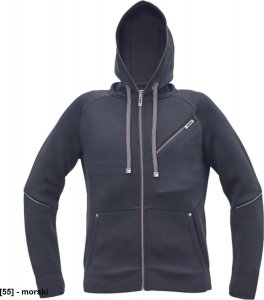 CERVA NEURUM - męska, stylowa bluza z kapturem zapinana na zamek, odblaski - morski 4XL 3