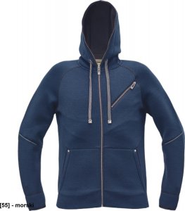 CERVA NEURUM - męska, stylowa bluza z kapturem zapinana na zamek, odblaski - granatowy XL 2