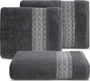 Eurofirany Ręcznik bawełniany z bordurą MALIKA 70X140 grafitowy 1