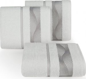 Eurofirany Ręcznik frotte z żakardową bordiurą SYLWIA 70X140 biały 1