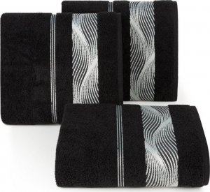 Eurofirany Ręcznik frotte z żakardową bordiurą SYLWIA 70X140 czarny 1
