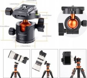 Głowica Kf Głowica Kulowa K&f 10kg 1/4 3/8 Arca Swiss Bh-28l / Kf31.023v3a 8