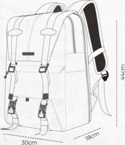 Plecak Kf fotograficzny Kf13.087av1 pomarańczowo-zielony 11