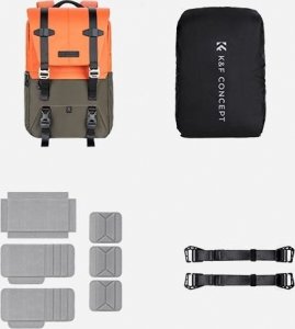 Plecak Kf fotograficzny Kf13.087av1 pomarańczowo-zielony 4