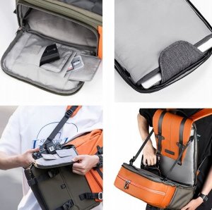 Plecak Kf fotograficzny Kf13.087av1 pomarańczowo-zielony 8