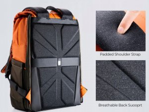 Plecak Kf fotograficzny Kf13.087av1 pomarańczowo-zielony 9