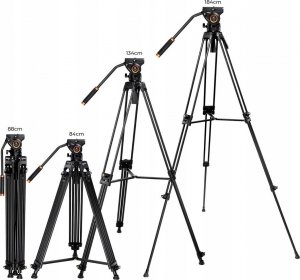 Statyw Kf Profesjonalny Statyw Do Filmowania Video + Głowica Olejowa / K&f Kf09.121 4