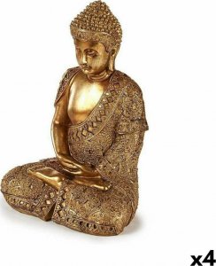 Gift Decor Figurka Dekoracyjna Budda Na siedząco Złoty 18 x 33 x 22,5 cm (4 Sztuk) 1