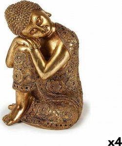 Gift Decor Figurka Dekoracyjna Budda Na siedząco Złoty 20 x 30 x 20 cm (4 Sztuk) 1