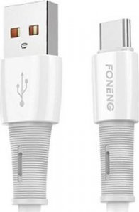 Kabel USB Foneng USB-A - USB-C 1.2 m Biały (X86 Type-C) 1