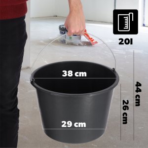 Kadax Wiadro Budowlane Gospodarcze Plastikowe 20L 6szt 2