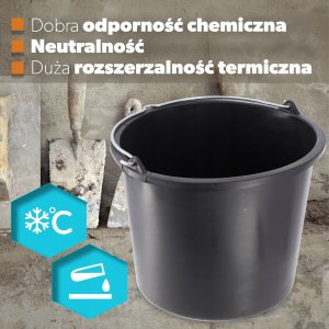Kadax Wiadro Budowlane Z Rączką Plastikowe Okrągłe 5L 3