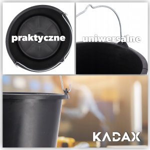 Kadax Wiadro Budowlane Z Rączką Plastikowe Okrągłe 5L 5