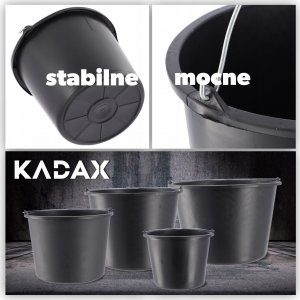 Kadax Wiadro Budowlane Z Rączką Plastikowe Okrągłe 5L 7