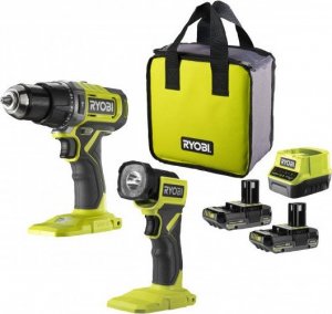 Wiertarko-wkrętarka Ryobi RPD18-2C20ST Wiertarko-wkrętarka udarowa 18V ONE+ w zestawie z dwoma akumulatorami 2.0 Ah, ładowarką, torbą i latarką Ryobi 2