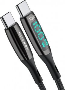 Kabel USB Blitzwolf USB-C - USB-C 1.8 m Czarny (BW-TC23 1.8m) 1