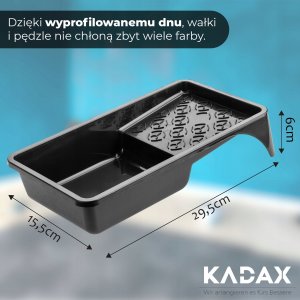 Kadax Kuweta Malarska Na Wałek Farba 160mm Czarna 3szt 4