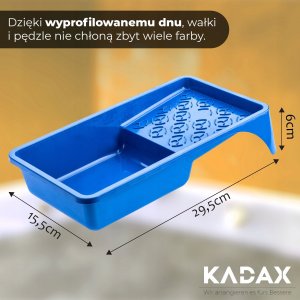 Kadax Kuweta Malarska Na Wałek Farba 160mm Niebieska 1Sz 4